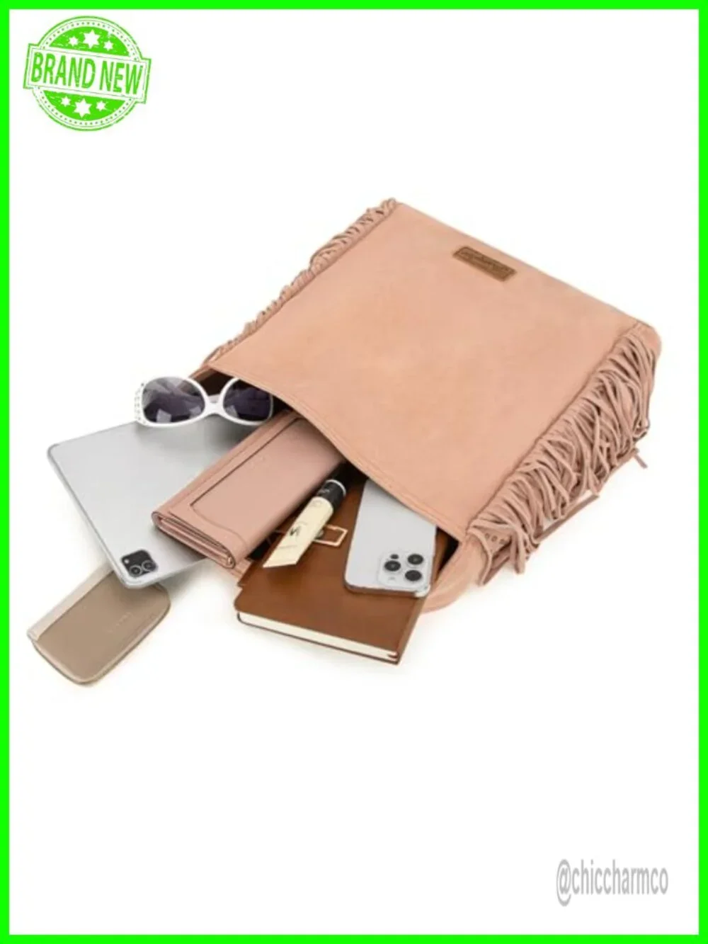 Fringe Suede Hobo Bag with Tassels Western Purse Shoulder Bag